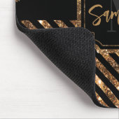 Golden Glitzer Dots and Stripes Mousepad (Ecke)
