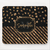 Golden Glitzer Dots and Stripes Mousepad (Vorne)