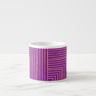 Golden Glitzer Geometric Art Line Muster Espressotasse