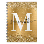 Golden Glitzer Gold Foil Signature Monogram Notizblock (Vorderseite)