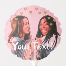 Golden GLITZER Hearts + Custom Foto Ballon