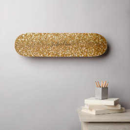 Golden Glitzer Individuelle Name Skateboard