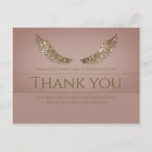 Golden Glitzer Lash Wings Danke Rose Rabatt Postkarte (Vorderseite)