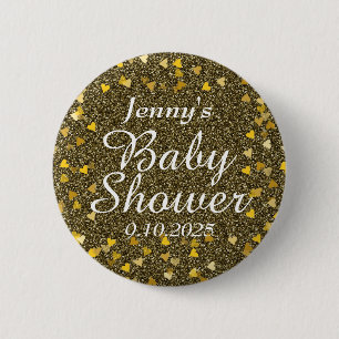 Golden Glitzer Liebe Herz Kinderdusche / Sprinkle Button