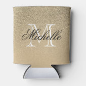 Golden Glitzer Monogram Dosenkühler (Vorderseite)
