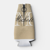 Golden Glitzer Monogram Flaschenkühler (Rückseite)