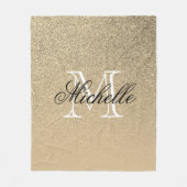 Golden Glitzer Monogram Fleecedecke (Vorderseite)