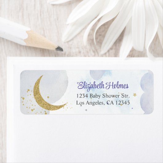 Golden Glitzer Moon Babydusche Adresse (Insitu)