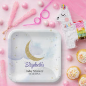 Golden Glitzer Moon Babydusche Pappteller (Party)