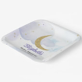 Golden Glitzer Moon Babydusche Pappteller (Gewinkelt)