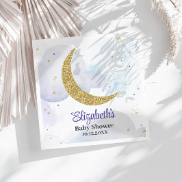 Golden Glitzer Moon Babydusche Serviette