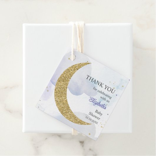 Golden Glitzer Moon Vielen Dank für Ihr Interesse Geschenkanhänger (Beispiel)