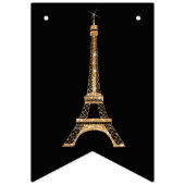 Golden Glitzer Paris Eiffel Tower Happy Birthday Wimpelkette (Erste Fahne)