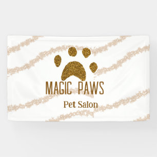 Golden Glitzer Pfoten Haustiersalon hinzufügen Nam Banner