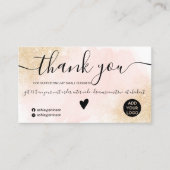 Golden Glitzer Rosa Pinselstrich Reihenfolge Viele Visitenkarte (Vorderseite)