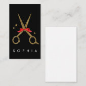 Golden Glitzer Scherbe - Haarstylistin NAME Begleitkarte (Vorne/Hinten)