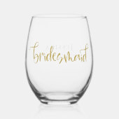 Golden Glitzer Script Name Datum Überbrückung Gesc Weinglas Ohne Stiel (Vorderseite)