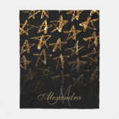 Golden Glitzer Stars Fleecedecke (Vorderseite)