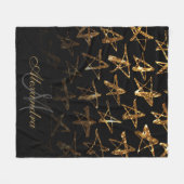 Golden Glitzer Stars Fleecedecke (Vorderseite (Horizontal))