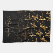 Golden Glitzer Stars Geschirrtuch (Horizontal)