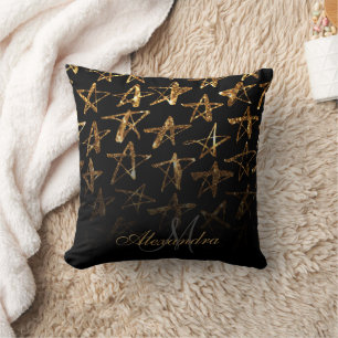 Golden Glitzer Stars Kissen