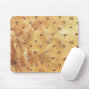 Golden Glitzer Stars Mousepad