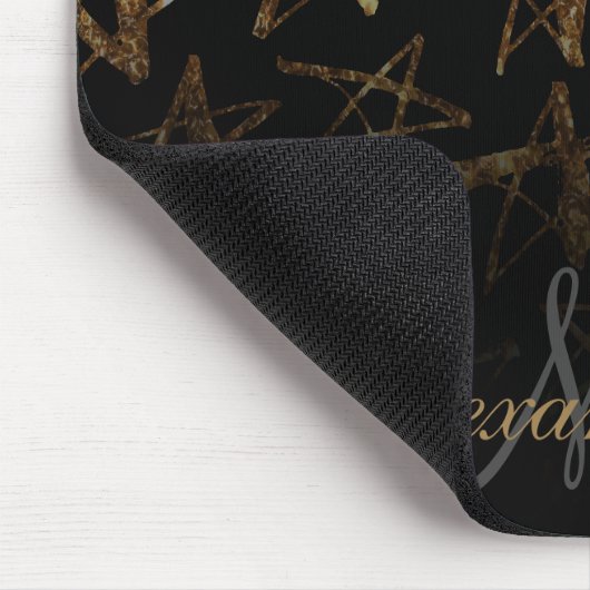 Golden Glitzer Stars Mousepad (Ecke)