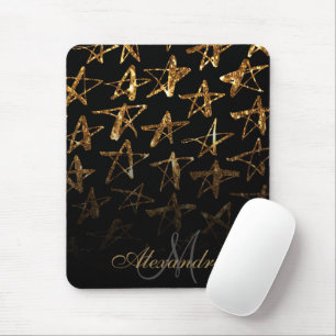 Golden Glitzer Stars Mousepad