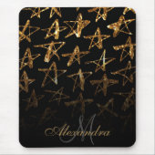 Golden Glitzer Stars Mousepad (Vorne)