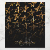 Golden Glitzer Stars Weinetikett (Einzelnes Label)