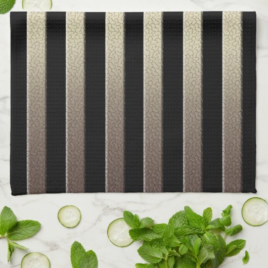 Golden Glitzer Streifen gestreift Geschirrtuch (Gefaltet)