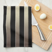 Golden Glitzer Streifen gestreift Geschirrtuch (Viertel Falte)