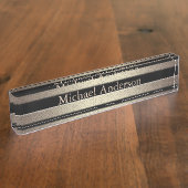 Golden Glitzer Streifen gestreift Namensplakette (Seite)