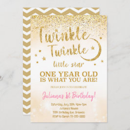Golden Glitzer Twinkle Little Star Einladung