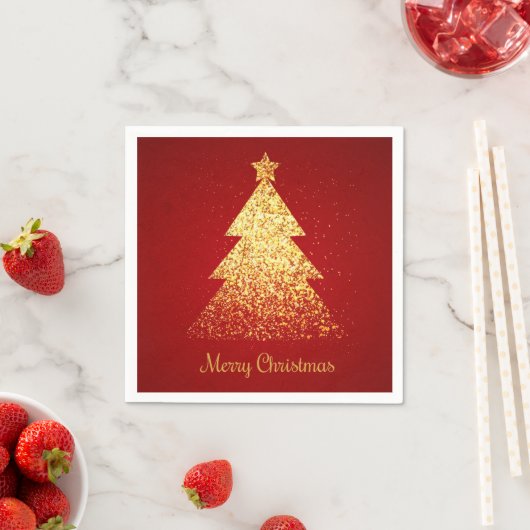 Golden Glitzer Weihnachtsbaum Serviette (Beispiel)