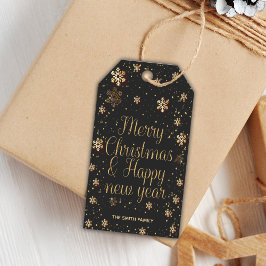 Golden Glitzer Weihnachtsgeschenke Tags Geschenkanhänger