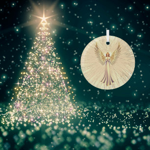 Golden Glitzer Wings Heilung Weihnachtsgel Ornament Aus Glas