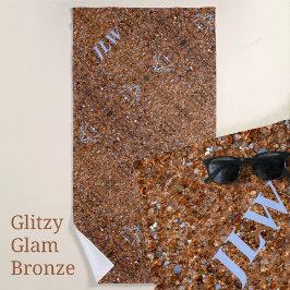 Golden Glitzy Glam Bronze Strandtuch