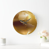 Golden Globe Wall Clock Große Wanduhr (Zuhause)