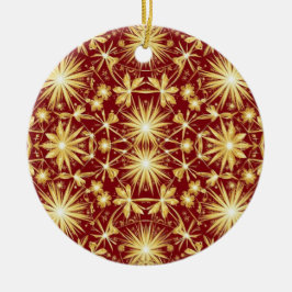 Golden Glory — Starburst Christmas Design Keramik Ornament