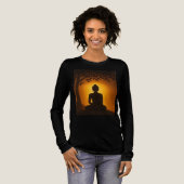 Golden Glow Buddha Meditation - Bodhi Tree Enlight Tri-Blend Shirt (Volle Vorderseite)