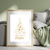 Golden Glow Christmas Tree Poster
