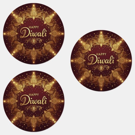 Golden Glow Diwali Etiketten (Gruppe)