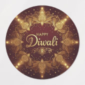 Golden Glow Diwali Etiketten (Design 1)