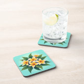 Golden Glow Frangipanis Getränkeuntersetzer (Rechte Seite)