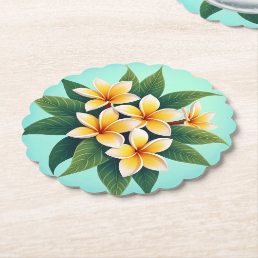 Golden Glow Frangipanis Untersetzer (angewinkelt)