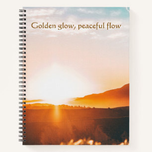 Golden Glow Friedlicher Fluss Serene Landschaft Notizblock