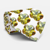 Golden Glow - Gelbes Gemstone Blume Design Krawatte (Gerollt)