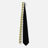 Golden Glow - Gelbes Gemstone Blume Design Krawatte (Rückseite)