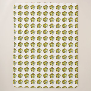 Golden Glow - Gelbes Gemstone Blume Design Sherpadecke